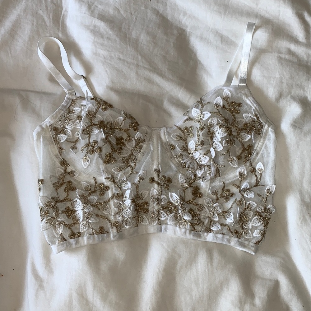 Sexy sheer cropped corset top
